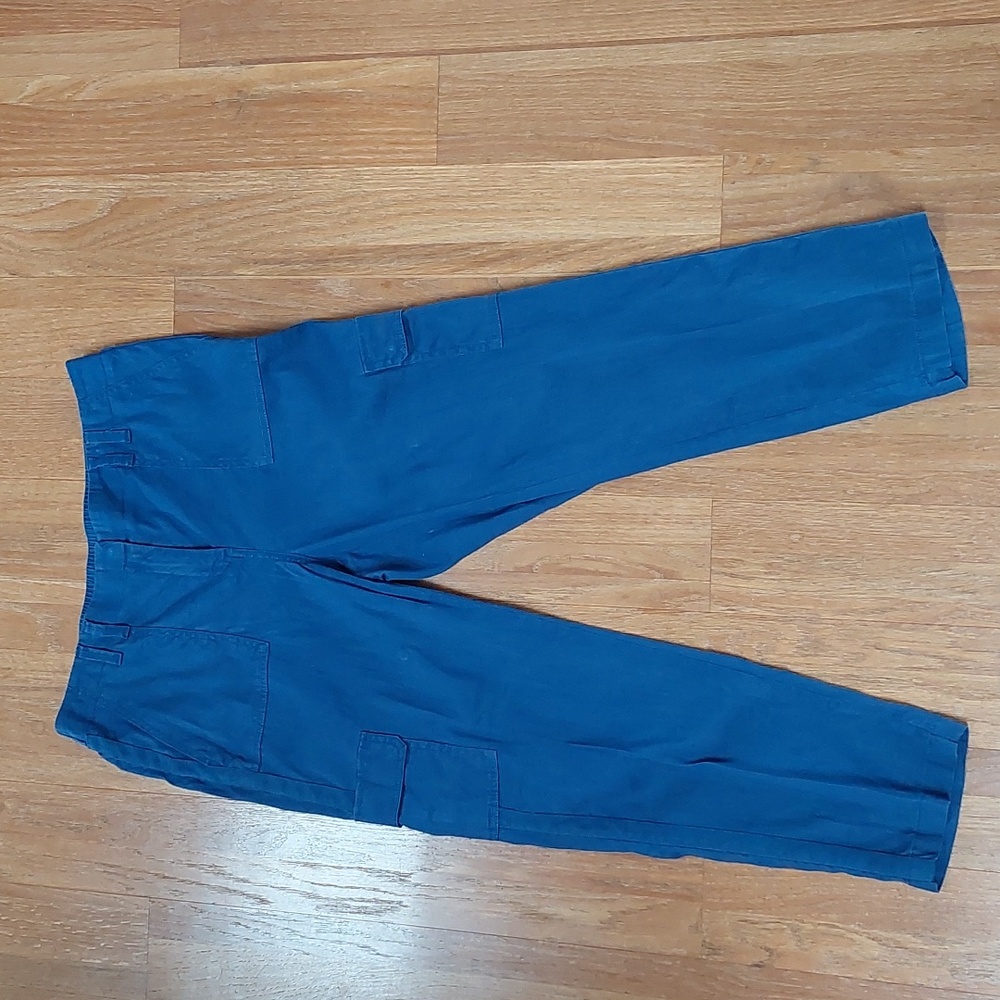 Chico’s Womens Large Chicos 2 Blue Cargo Straight Leg Pants
